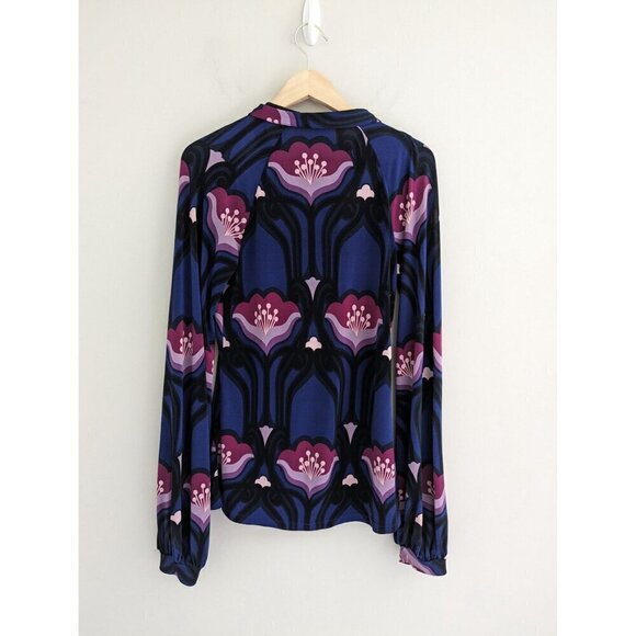 Express Boho Floral Blouse Top With Neck Tie Size XS - Picture 2 of 6